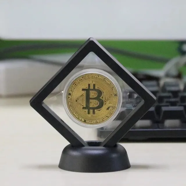 Gold Plated Bitcoin Cryptocurrency Novelty Coin in Commemorative Display Box