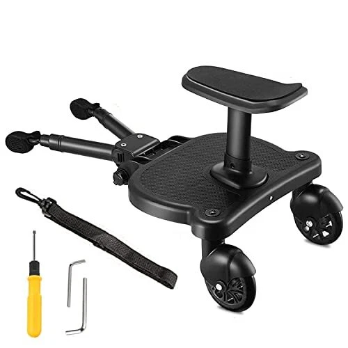 Naniruok Universal Stroller Board with Detachable Seat 2-in-1 Buggy Board Sui...