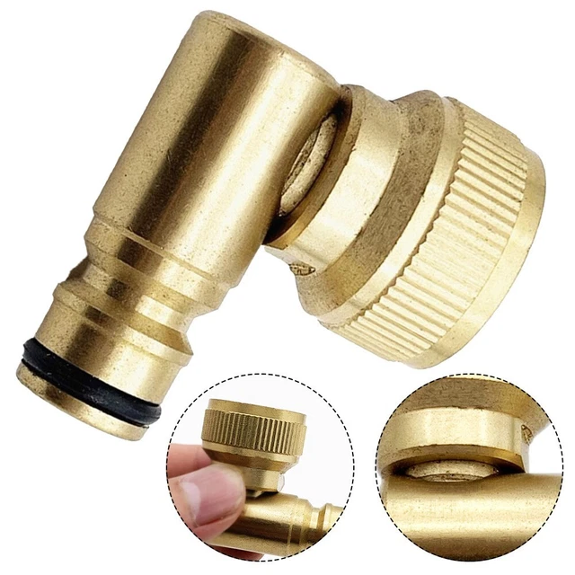 Adaptador de grifo de manguera de latón de 90 grados para lavado de riego de jardín