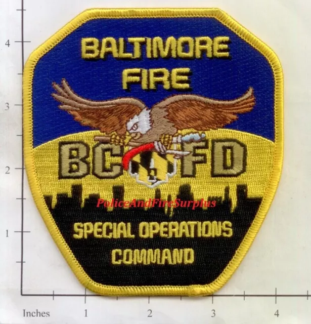 Maryland - Baltimore City Special Operations MD Fire Dept Patch