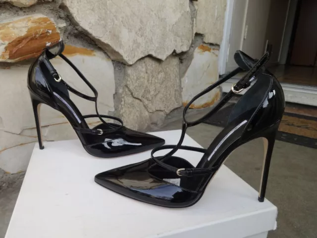 Brian Atwood *Authentic*  Long Pointed Odette Pumps Black Patent EU Size 40