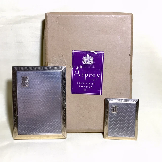 Rare 1920s Asprey Solid Silver Sliding Cigarette & Matchbook Case & Original Box