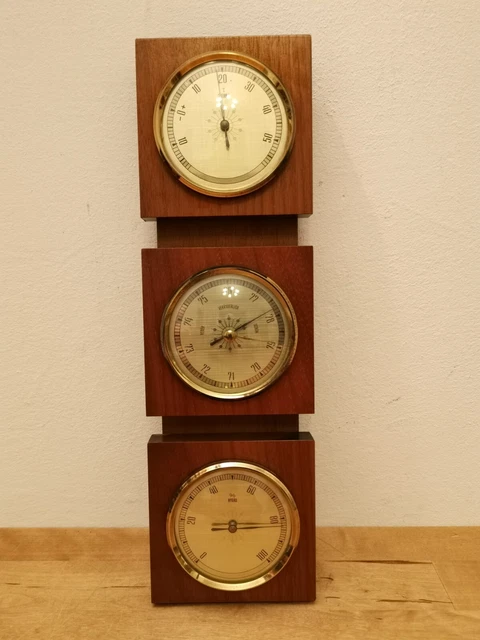 Lily's Home Wetterstation Mit Galileo-Thermometer - Holzrahmen Mit Uhr & Hygrometer