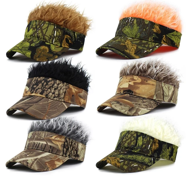 Stylish Unisex Baseball Cap Outdoor Golf Sun Visor with Fake Flair Hair