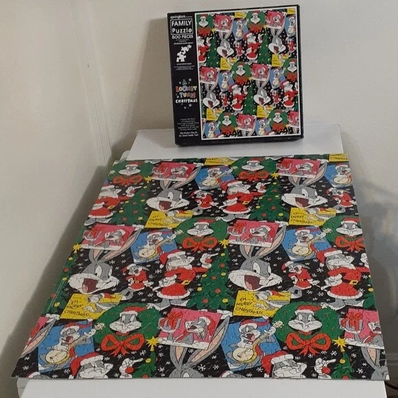 VINTAGE 1996 HALLMARK Springbok Puzzle Looney Tunes Christmas Bugs