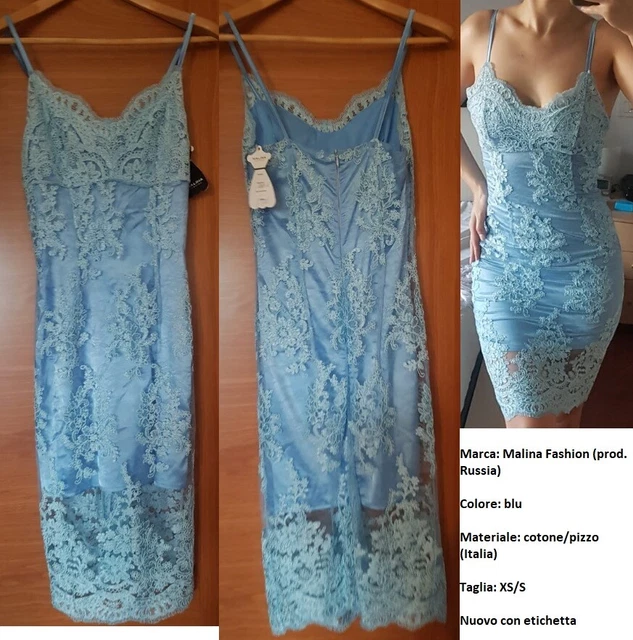 Vestito Malina Fashion, colore blu, taglia XS/S, NUOVO CON ETICHETTA!