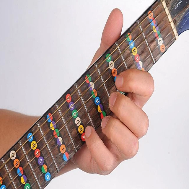 6 STRING GUITAR Fretboard Notes Map Labels Sticker Fingerboard Decals ...