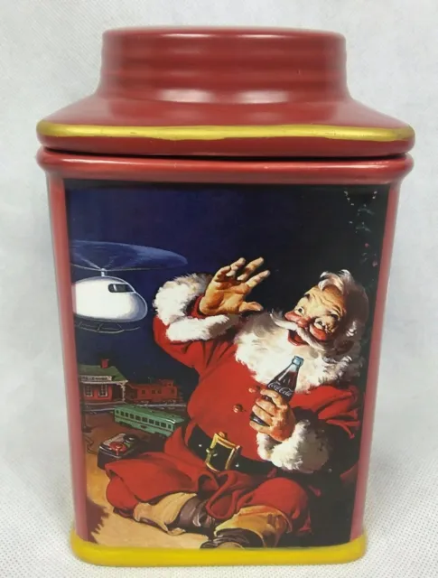 Christmas Santa Cookie Jar Canister 2002 Coca-Cola Coke Sakura