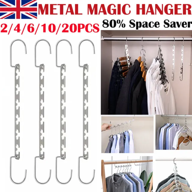 20Pcs Space Saver Saving Wonder Clothes Hanger Connector Hooks