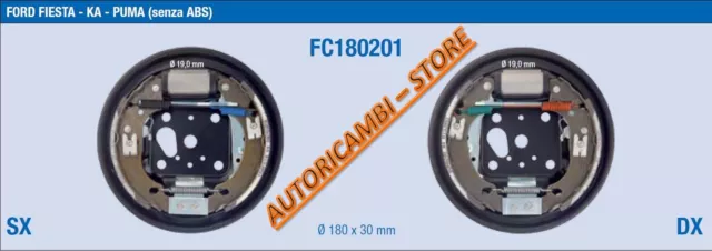 Fc180201 Kit Ganasce Freno Completo Ford Ka Fiesta Puma Senza Abs