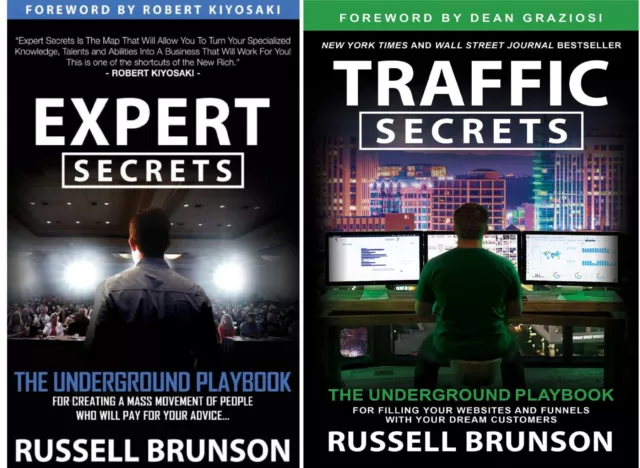 Russell Brunson 2 Books Set: EXPERT  SECRETS & TRAFFIC SECRETS (English)