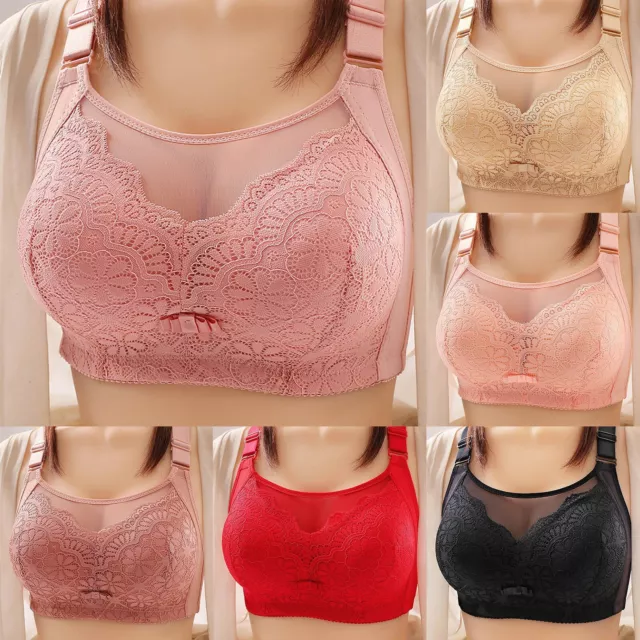 Woman's Bras Women's Front Side Buckle Lace Edge Without Steel Ring Movement