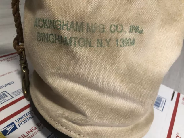 Vintage BUCKINGHAM MFG CANVAS BUCKET