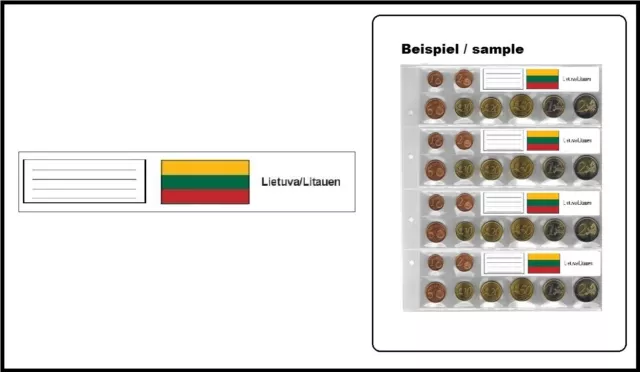 10 Look 1-7395-4-LIT Étiquettes des pays Drapeaux Lituanie Pour feuilles pièces