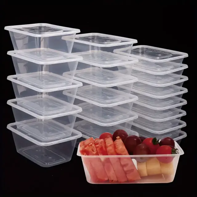 Plastic Food Containers with Airtight Lids Takeaway Microwave Freezer Storage