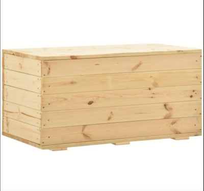 Tidyard Contenitore da Esterno Box portacuscini Cassapanca per Esterni Baule da Giardino in Legno Massello di Pino 120x63x50,7 cm/60x54x50,7 cm 