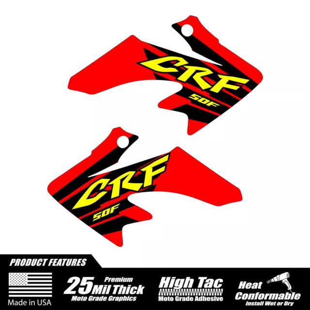 CRF50 Shroud Graphics 2004-2022 2022 Retro Wing Style Red FREE SHIPPING!!!