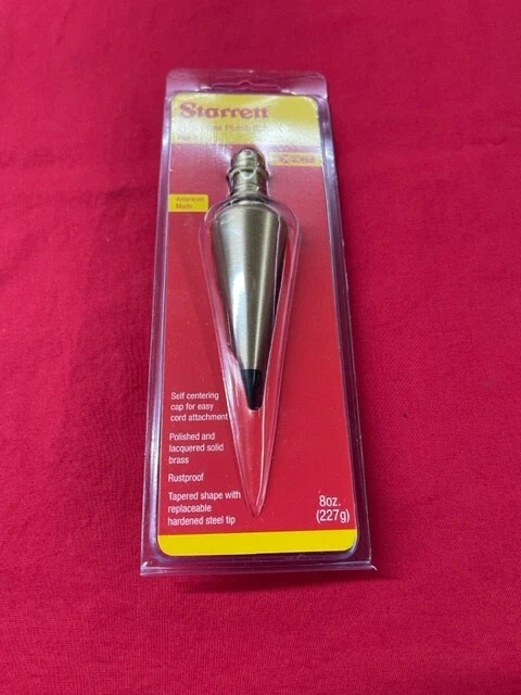 Starrett PBB-8 Plumb Bob Kit, Solid Brass, 8 oz. IN STOCK