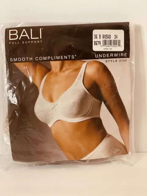 BALI BRA NEW 36B ROSWD Underwire Full Support Style 3100 Smooth Compliments  NIP $19.99 - PicClick