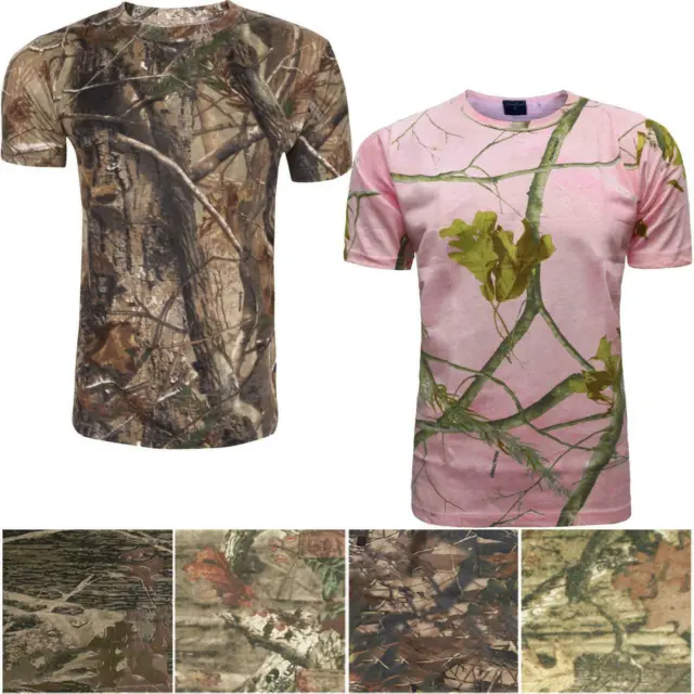 Kids Boys Girls Jungle T-Shirt Camouflage Combat Hunting Fishing Shoot Army Top