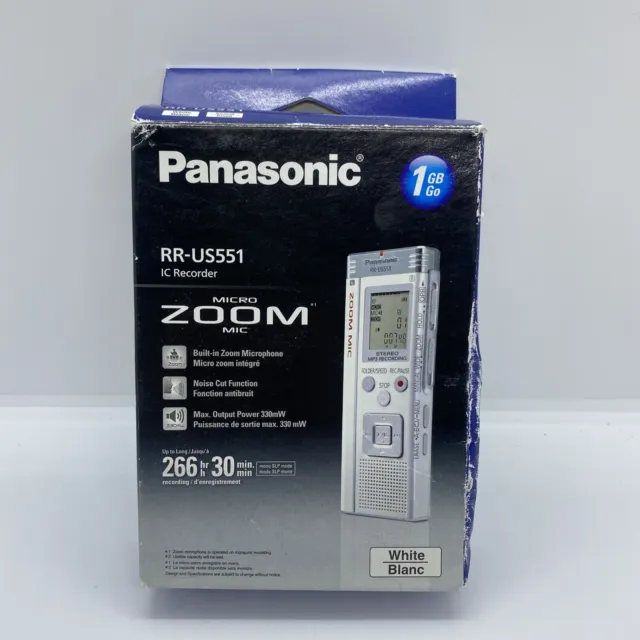 Panasonic 1-GB Digital Voice Recorder - VGC (RR-US551) FOR PARTS OR REPAIR