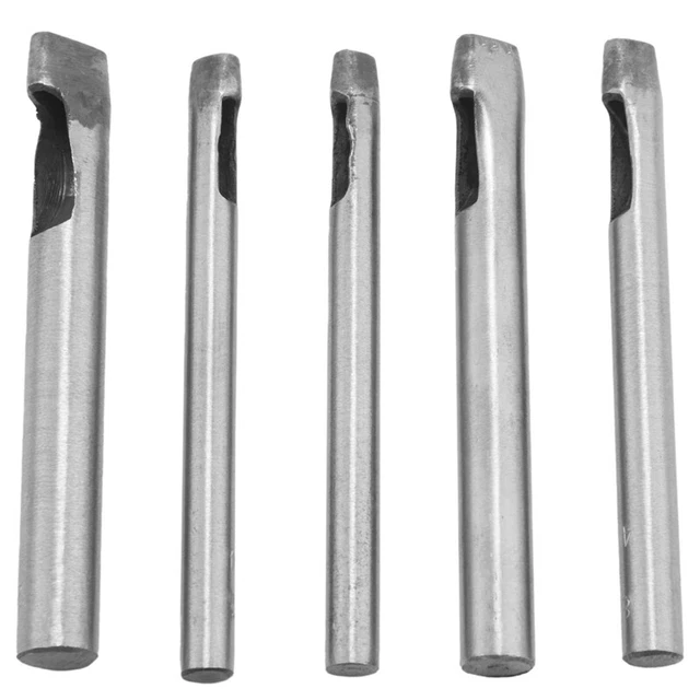 Juego de 5 piezas de perforación de orificio hueco forma ovalada cuero orificio hueco cortador de perforación para F7D4