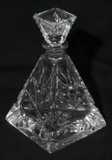 Beautiful Vintage Galway Signed Crystal Cut Glassd Perfume Bottle 5" Height