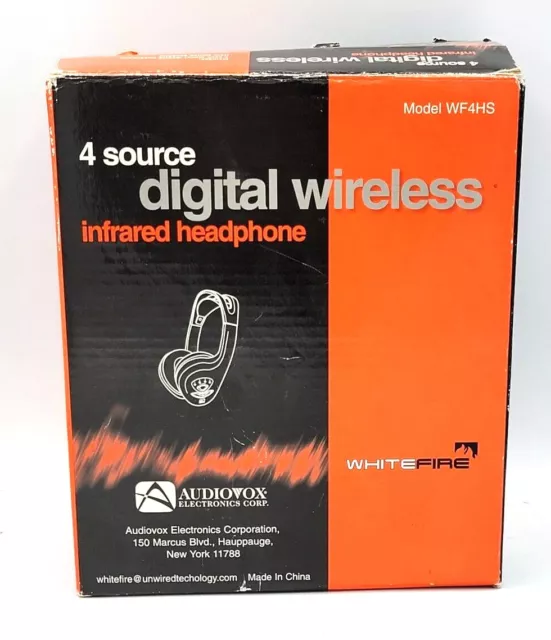 Audiovox WiteFire Digital Infrared Headphones WF4HS 4 Source NEW