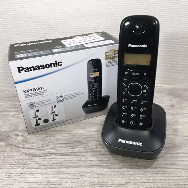 PANASONIC KX-TG1611 Téléphone Sans Fil Fixe DECT Combiné + Base Proche Neuf