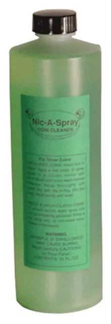 Nic A Spray For Silver & Gold Coins 16 Oz Bottle Cleaner Solution Free US Post