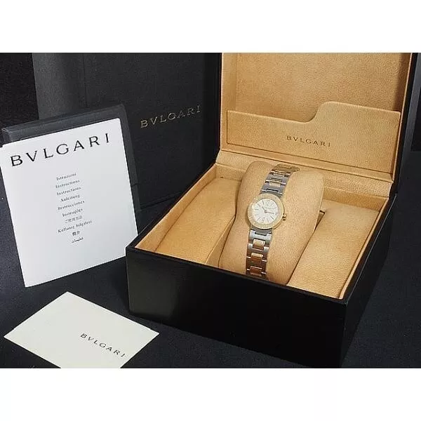 Bvlgari Bulgari BB23SG K18YG Ss Quartz Cadran Blanc 23mm Montre