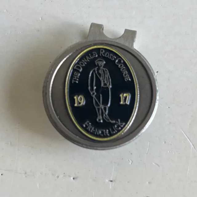 The Donald Ross Course French Lick Indiana Golf Ball Marker Magnetic Clip