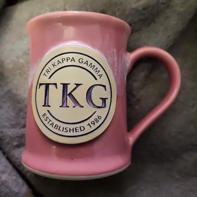 TRI KAPPA GAMMA Pink Mug GREY FOX POTTERY. C 7