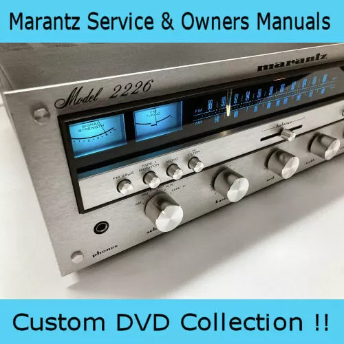 Marantz Service Manuals, Owners, Custom Collection Compilation Repair PDF DVD !!