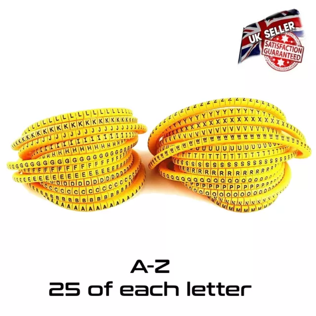 Cable Markers A - Z  Letter 25 of Each Pack of 650 for 2.5mm - 6mm  *UK Supply*