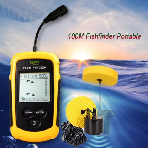 Fish Finder 0.7-100M Depth Sonar Alarm Echo Sounder Transducer Sensor Portable