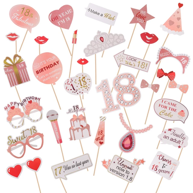 32 pz decorazioni 18 ° compleanno oggetti di scena fotografici 18 anni layout KTV bello