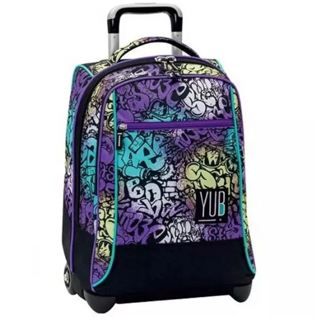 ZAINO TROLLEY SCUOLA Seven Yub Multicolore Viola Nero Ragazza