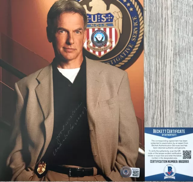 JETHRO GIBBS!!! Mark Harmon Autographed Signed NCIS 8x10 Photo Beckett BAS LOA