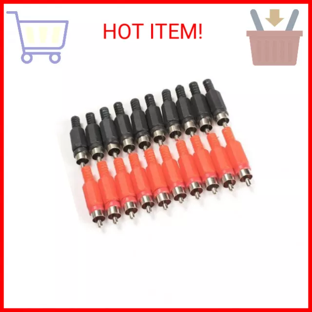 20PCS Male Audio Video RCA Plug Solder Connector Adapter