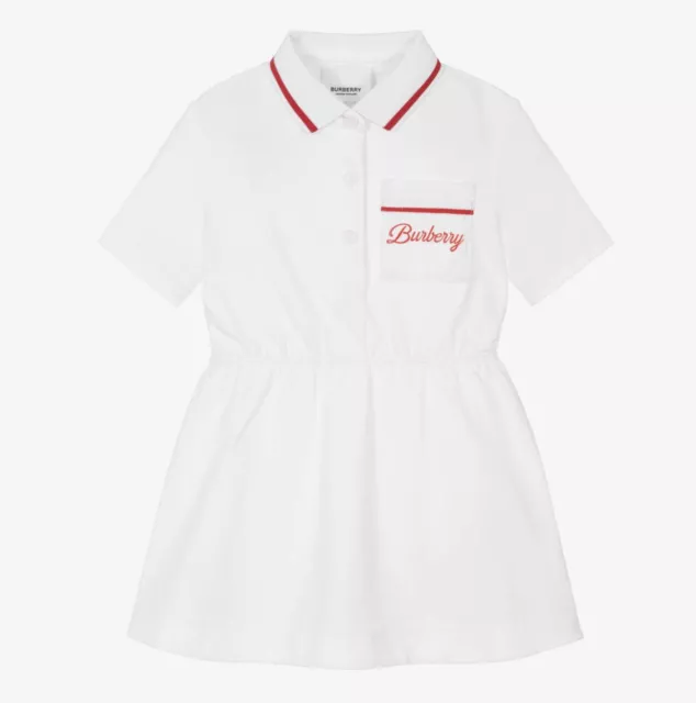 Burberry Baby Girls White Logo Polo Dress age 24 Months