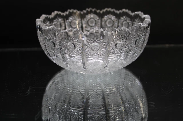 Vintage American Brilliant Cut Glass Small Crystal Bowl