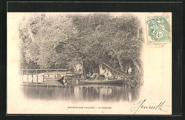 CPA Brunoy-les-Vallees, Le Canotage, bateau à rames an der Anlegestelle