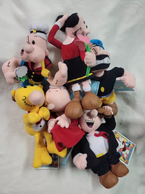 1999 CVS Limited Edition Stuffins Popeye & Friends Plush Dolls lot of 6