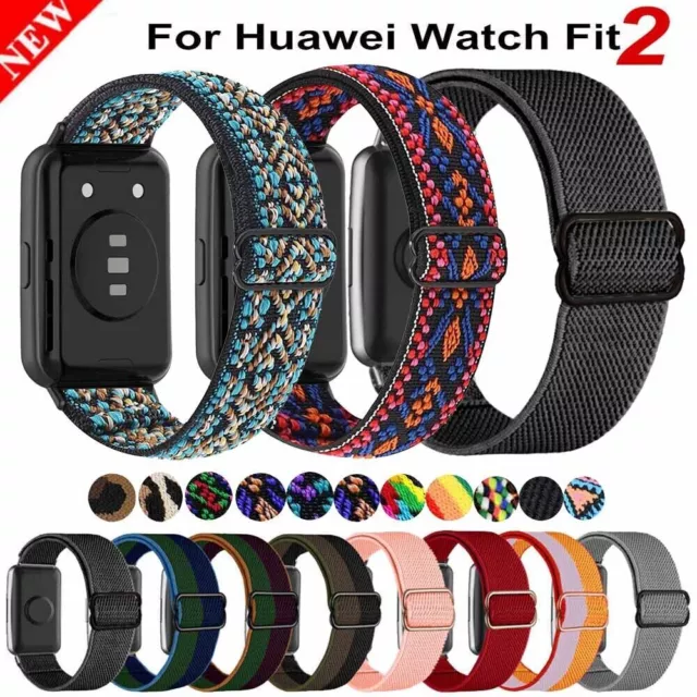 Sport Nylon Loop Armband für Huawei Watch Fit 2 Geflochtene Elastisch Ersatzband