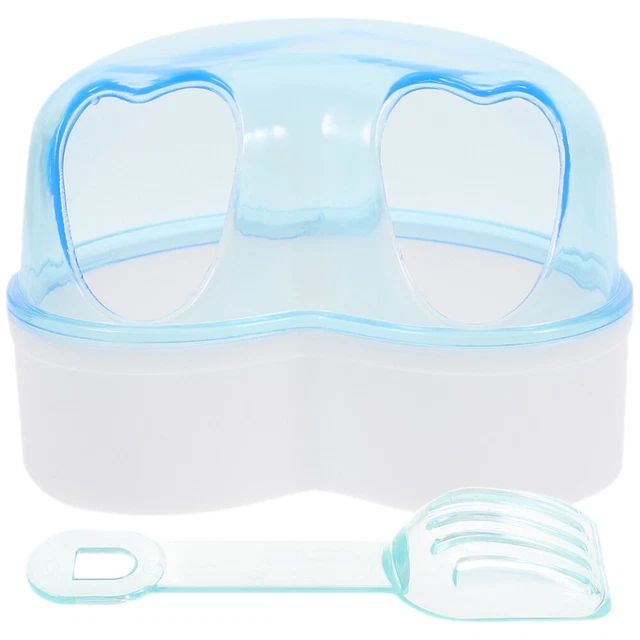 Contenitore bagno di sabbia per criceti plastica gabbia cincillà nascondiglio criceto Sky-blue