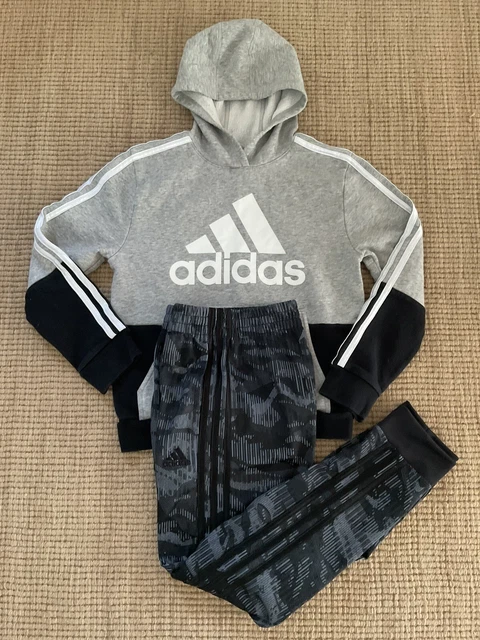 ADIDAS (Lot 2) Yth Boys Athletic Pull On HOODIE, Jogger PANT Size M (10/12)