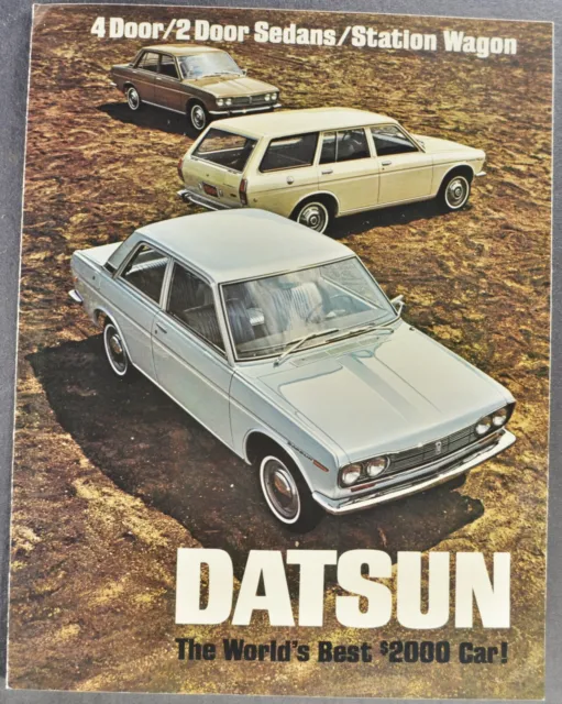 1969 Datsun Sales Brochure Folder Sedan Wagon 510 Nissan Nice Original 69