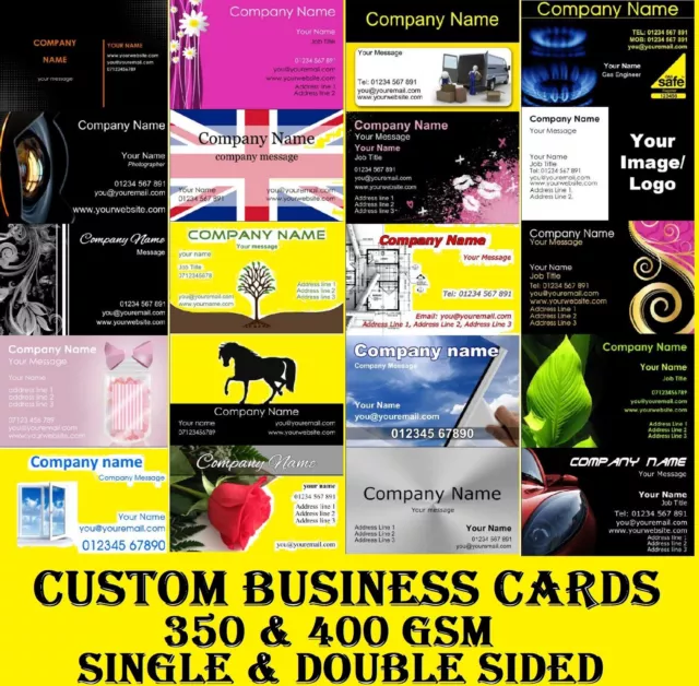 Custom Business Card Printed Full Colour Single/Double Sides 350/400gsm Any Name