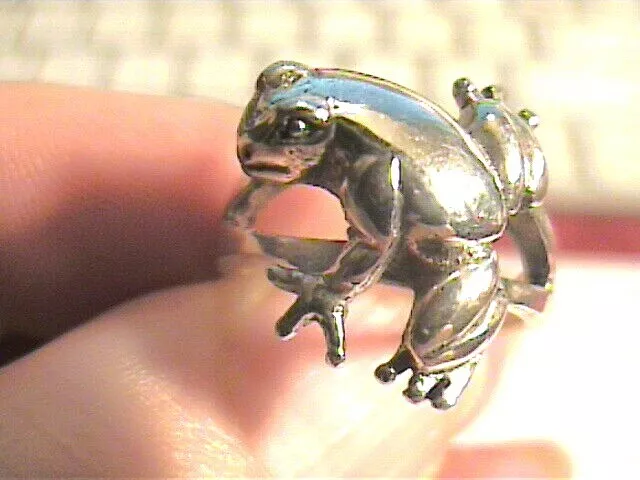 STERLING Silver 925 RING 5.75 FROG design CUTE NICE bold simple elegant solid